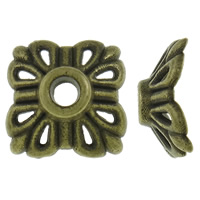 Tibetan Style Bead Cap, antique bronze color plated, hollow, nickel, lead & cadmium free, 11.50x11.50x4.50mm, Hole:Approx 2mm, Approx 1420PCs/KG, Sold By KG