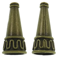 Tibetan Style Bead Cap, Cone, antique bronze color plated, nickel, lead & cadmium free, 9.5x21.5mm, Hole:Approx 1mm, Approx 710PCs/KG, Sold By KG