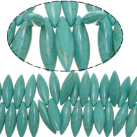 Turquoise Beads, Horse Eye, skyblue, 8x31x6mm, Hole:Approx 1.2mm, Length:Approx 16 Inch, 10Strands/Lot, Approx 109PCs/Strand, Sold By Lot