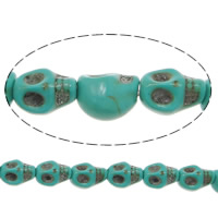 Turquoise Beads, Skull, turquoise blue, 8x6mm, Hole:Approx 1mm, Length:Approx 16 Inch, 50Strands/Lot, Approx 52PCs/Strand, Sold By Lot