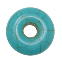 Turquesa sintético entrepiezas, Donut, ácido azul, 20x6mm, agujero:aproximado 5mm, 100PCs/Grupo, Vendido por Grupo