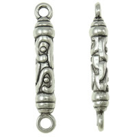Tibetan Style Connector Bar, antique silver color plated, 1/1 loop, nickel, lead & cadmium free, 4x28mm, Hole:Approx 2mm, Approx 620PCs/KG, Sold By KG