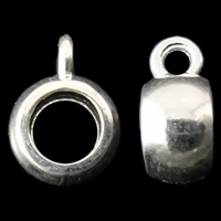 Perles de Bail en alliage de zinc , rondelle, Placage de couleur argentée, protéger l'environnement, sans nickel, plomb et cadmium, 8x11x5mm, Trou:Environ 1.5mm, 2sacsvalises/lot, Environ 625PC/sac, Vendu par lot