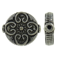 Tibetan Style Flat Beads, Flat Round, antique silver color plated, nickel, lead & cadmium free, 13x14x4mm, Hole:Approx 1mm, Approx 520PCs/KG, Sold By KG