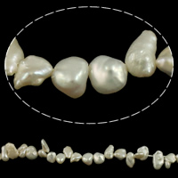 Reborn odlad sötvattenspärla pärlor, Freshwater Pearl, Keishi, naturlig, vit, 4-6mm, Hål:Ca 0.8mm, Såld Per Ca 15 inch Strand