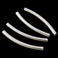 Brass Tube Beads, silver color plated, nickel, lead & cadmium free, 3x35mm, Hole:Approx 2mm, 1000PCs/Bag, Sold By Bag