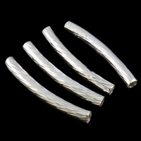 Brass Tube Beads, silver color plated, nickel, lead & cadmium free, 5x35x4mm, Hole:Approx 3mm, 500PCs/Bag, Sold By Bag