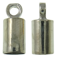 Brass End Cap, platinum color plated, nickel, lead & cadmium free, 3x8mm, Hole:Approx 1mm, 1000PCs/Bag, Sold By Bag