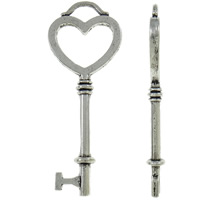 Zinc Alloy Key Pendants antique silver color plated nickel lead & cadmium free Approx Approx Sold By Lot