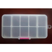 Jewelry Beads Container Plastic Rectangle transparent & 10 cells clear Sold By Lot