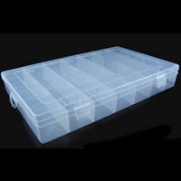 Jewelry Beads Container, Polypropylene(PP), Rectangle, transparent, clear, 350x220x48mm, 6PCs/Lot, Sold By Lot