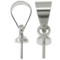 Brass Peg Bail, platinum color plated, nickel, lead & cadmium free, 3x7mm, Hole:Approx 3-5mm, 500PCs/Bag, Sold By Bag