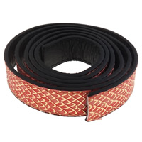 Cuerdas de Cuero, Rojo, 18x2mm, longitud:aproximado 20 m, 20Strandsfilamento/Bolsa, Vendido por Bolsa