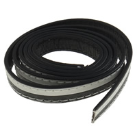 Leather Cord, stripe, 12x2mm, Length:Approx 20 m, 20Strands/Bag, Sold By Bag