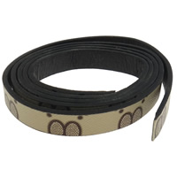 Leather Cord, with number pattern, 12x2mm, Length:Approx 20 m, 20Strands/Bag, Sold By Bag