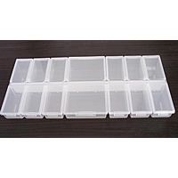 Jewelry Beads Container, Polypropylene(PP), Rectangle, transparent & 14 cells, clear, 250x110x30mm, 10PCs/Lot, Sold By Lot