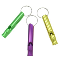 Aluminium Whistle, malede, blandede farver, 47x8mm, 100pc'er/Lot, Solgt af Lot