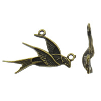 Animal Tibetan Style Connector, Bird, antique bronze color plated, 1/1 loop, nickel, lead & cadmium free, 30x18mm, Hole:Approx 1mm, 200PCs/Bag, Sold By Bag