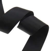 Satin Ribbon, double-sided, black, 40mm, Length:125 Yard, 25PCs/Lot, 5Yards/PC, Sold By Lot