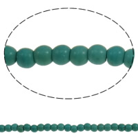 Perles turquoises, turquoise synthétique, Rond, bleu ciel, 3mm, Trou:Environ 1mm, Environ 150PC/brin, Vendu par Environ 15 pouce brin