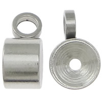 Stainless Steel Bail Beads, original color, 3.60x7.30x3mm, Hole:Approx 1.4mm, Inner Diameter:Approx 1mm, 200PCs/Bag, Sold By Bag