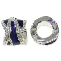 Zinc Alloy European Beads Tube silver color plated without troll & enamel nickel lead & cadmium free Approx 5mm Sold By Bag