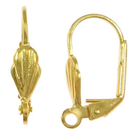 Brass Lever Back Earring Wires, gold color plated, lead & cadmium free, 4.50x19x1mm, 1000Pairs/Lot, Sold By Lot