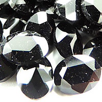 Crystal Cabochons Oval rivoli back & faceted Jet Sold By Bag