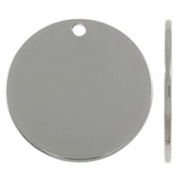 Сплав цинка плоские круглые подвески, нержавеющая сталь, Плоская форма, оригинальный цвет, 20x1mm, отверстие:Приблизительно 2mm, 100ПК/сумка, продается сумка