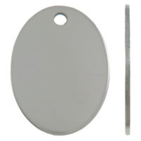 Lega di zinco piatto ovale pendenti, acciaio inox, Ovale piatto, colore originale, 22x30x1mm, Foro:Appross. 3mm, 10PC/borsa, Venduto da borsa