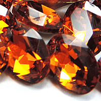 Crystal Cabochons Oval silver color plated faceted Smoked Topaz Sold By Bag