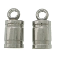 Stainless Steel End Caps, 303 Stainless Steel, original color, 5x10.50mm,4mm, Hole:Approx 2mm, 500PCs/Lot, Sold By Lot