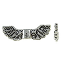 Tibetan Style Animal Beads, Wing Shape, antique silver color plated, nickel, lead & cadmium free, 22x7x2.50mm, Hole:Approx 1.5mm, Approx 1250PCs/KG, Sold By KG