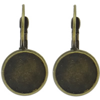 Brass Lever Back Earring Blank, antique bronze color plated, nickel, lead & cadmium free, 23x13mm, Inner Diameter:Approx 12mm, 100Pairs/Bag, Sold By Bag