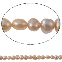Barocco coltivate in acqua dolce Perla, perla d'acquadolce coltivata naturalmente, naturale, rosa, 7-8mm, Foro:Appross. 0.8mm, Venduto per Appross. 14.5 pollice filo