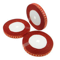 Satin Ribbon, single-sided, red, 10mm, 10PCs/Lot, 22m/PC, Sold By Lot