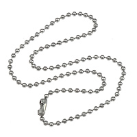 Stainless Steel Chain Necklace ball chain original color 1.5mm Length Approx 18 Inch Sold By Lot