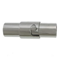 Edelstahl Magnetverschluss, 304 Edelstahl, Rohr, originale Farbe, 17x5x6mm, Bohrung:ca. 3mm, 50PCs/Menge, verkauft von Menge
