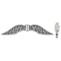 Tibetan Style Animal Beads, Wing Shape, antique silver color plated, nickel, lead & cadmium free, 32x7x3mm, Hole:Approx 1.5mm, Approx 840PCs/KG, Sold By KG