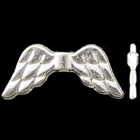 Zinc Alloy Animal Beads Wing Shape silver color plated nickel lead & cadmium free Approx 1.5mm Approx Sold By Lot
