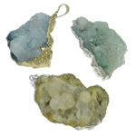 Agate Κοσμήματα Μενταγιόν, Μικτή Agate, επιχρύσωση, μικτός, 27-36mm, Τρύπα:Περίπου 5x8mm, 10PCs/Παρτίδα, Sold Με Παρτίδα