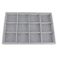 Velveteen Display Case, with Cardboard, Rectangle, grey, 355x240x30mm, 5PCs/Lot, Sold By Lot