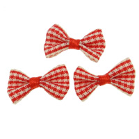 Iron on Patches, Cloth, Bowknot, red, 28-30x18mm, 200PCs/Bag, Sold By Bag