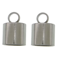 Stainless Steel End Caps, 304 Stainless Steel, original color, 9x13mm,8mm, Hole:Approx 3mm, 200PCs/Lot, Sold By Lot