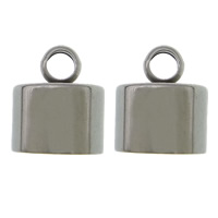 Stainless Steel End Caps, 304 Stainless Steel, original color, 14x11mm, Hole:Approx 2.8mm, Inner Diameter:Approx 10mm, 200PCs/Lot, Sold By Lot
