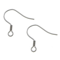 Stainless Steel Hook Earwire 304 Stainless Steel with loop original color 0.7mm Approx 2.5mm Sold By Bag