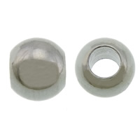 Edelstahl-Perlen mit großem Loch, 304 Edelstahl, Trommel, originale Farbe, 5x6mm, Bohrung:ca. 3mm, 500PCs/Menge, verkauft von Menge