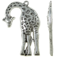 Tibetan Style Animal Pendants, Giraffe, antique silver color plated, nickel, lead & cadmium free, 29x43x3.50mm, Hole:Approx 2mm, Approx 180PCs/KG, Sold By KG