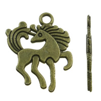 Tibetan Style Animal Pendants, Horse, antique bronze color plated, nickel, lead & cadmium free, 19x15mm, Hole:Approx 1mm, 200PCs/Bag, Sold By Bag