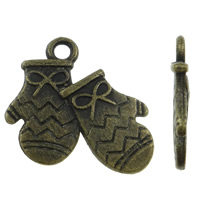 Tibetan Style Christmas Pendants, Christmas Glove, antique bronze color plated, nickel, lead & cadmium free, 18x16mm, Hole:Approx 2mm, 300PCs/Bag, Sold By Bag
